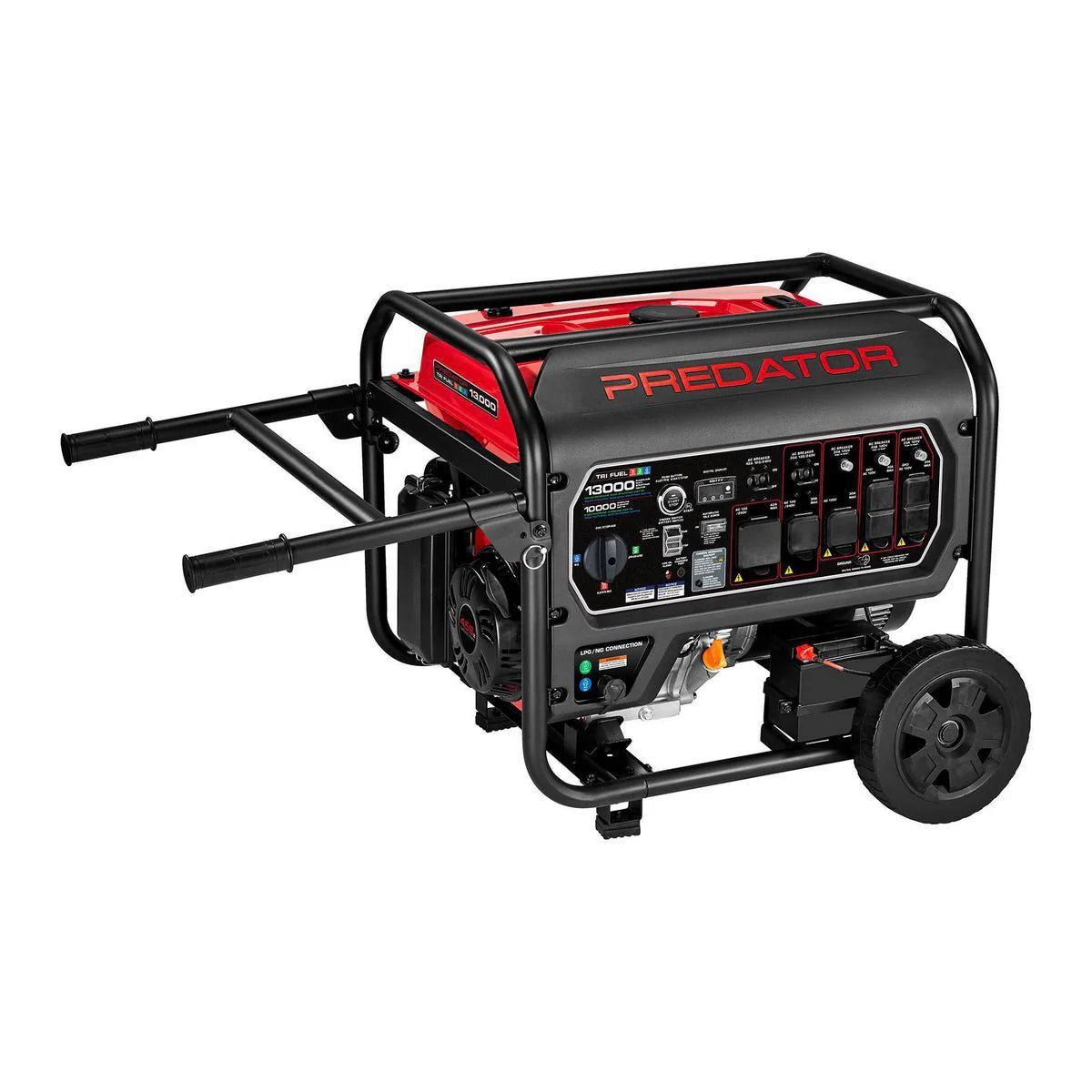 Generador portátil de tres combustibles de 13,000 vatios con arranque remoto y tecnología CO SECURE® - PREDATOR
