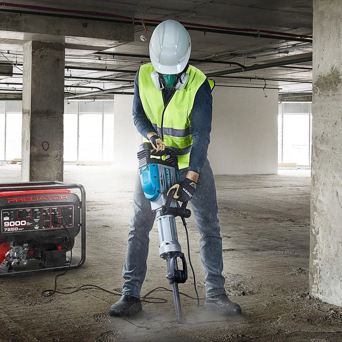 Martillo de Romper Hexagonal de 15 Amperios, 66 lb, 1-1/8 in. con Control Máximo de Vibración HERCULES